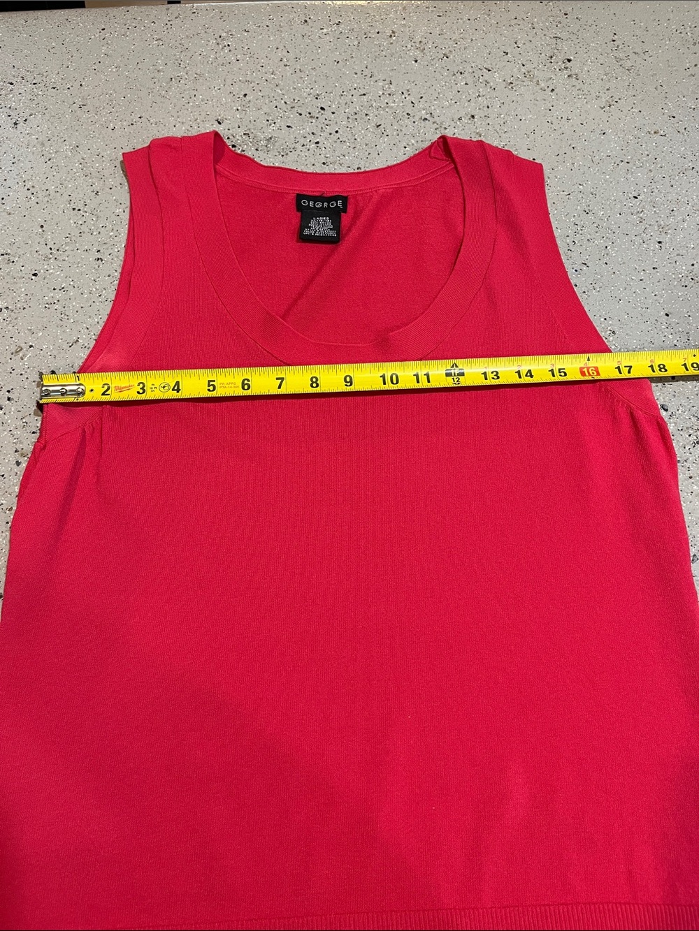 VINTAGE Y2K GEORGE SCOOP NECK KNIT TANK TOP RED SIZE XL 16 TO 18 - Picture 13 of 14